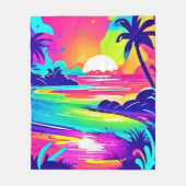 Tropischer Regenbogen Beach Dream Fleecedecke (Vorderseite)