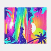 Tropischer Regenbogen Beach Dream Fleecedecke (Vorderseite (Horizontal))