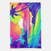 Tropischer Regenbogen Beach Dream Geschirrtuch (Vertikal)