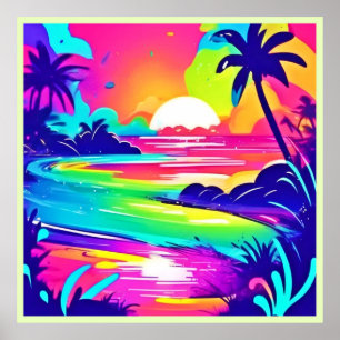 Tropischer Regenbogen Beach Dream Poster