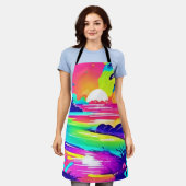Tropischer Regenbogen Beach Dream Schürze (Getragen)