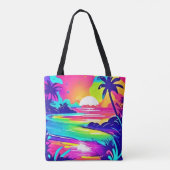 Tropischer Regenbogen Beach Dream Tasche (Rückseite)