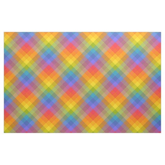 Tropischer Regenbogen-Gingham Stoff (Fat Quarter (45,7 x 55,9 cm))