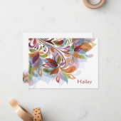 Tropischer Regenbogen Personalisiert Stationery No Mitteilungskarte (Vorderseite/Rückseite Beispiel)