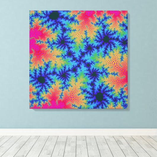 Tropischer Regenbogen-Speckle Leinwanddruck (Insitu (Holzboden))