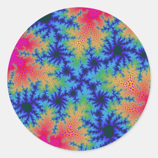 Tropischer Regenbogen-Speckle Runder Aufkleber (Vorderseite)