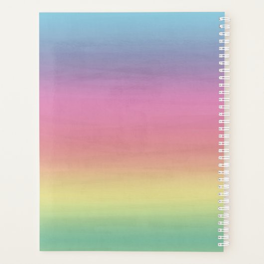 Tropischer Regenbogen-Sunset | Mit Monogramm Plane Planer (Rückseite)