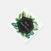 Tropischer Regenwald Blätter Elegantes Hochzeitssl Serviette (Ecke)