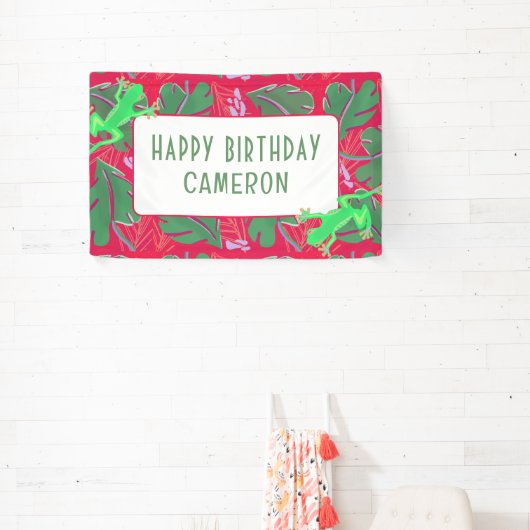 Tropischer Regenwald Frosch Geburtstag Banner (InSitu)