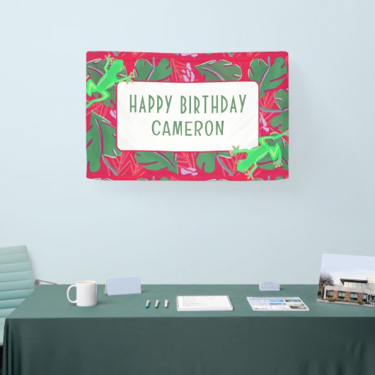 Tropischer Regenwald Frosch Geburtstag Banner (Messe)