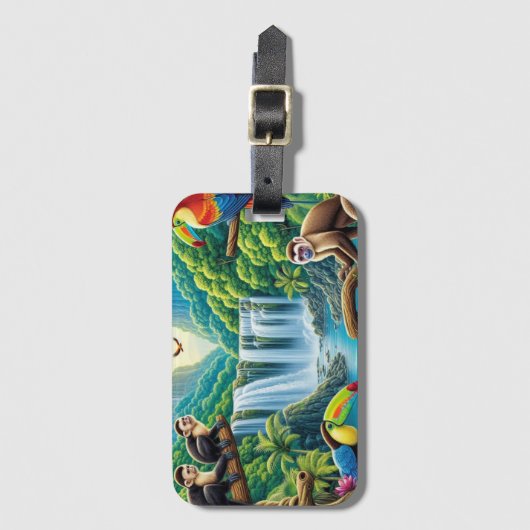 Tropischer Regenwald Gepäckanhänger (Vorderseite Vertikal)