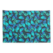 Tropischer Regenwald Hübsche blaue Schmetterlinge Kissenbezug (Rückseite-Rechts)