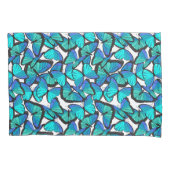 Tropischer Regenwald Hübsche blaue Schmetterlinge  Kissenbezug (Vorderseite-Links)