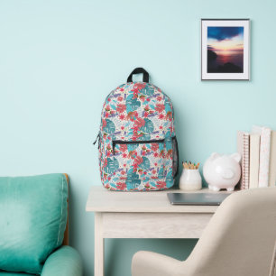 Tropischer Regenwald mit Monstera Blätter & Blume Bedruckter Rucksack