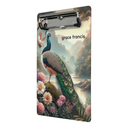 Tropischer Regenwald mit Peacock Mini Klemmbrett (Gewinkelt2)