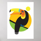 Tropischer Regenwald Moderner grafischer Toucan-Bi Poster (Vorne)