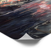 Tropischer Regenwald Pink Flamingo Vintag Poster (Ecke)