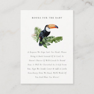 Tropischer Regenwald Toucan Bücher für Baby Shower Begleitkarte