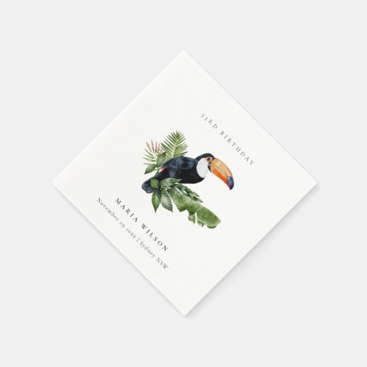 Tropischer Regenwald Toucan Fauna jedes Alter Gebu Serviette (Ecke)