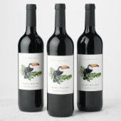 Tropischer Regenwald Toucan Fauna jedes Alter Gebu Weinetikett (Flaschen)