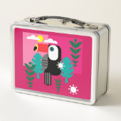 Tropischer Regenwald Toucan Metall Brotdose (Rückseite)