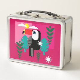 Tropischer Regenwald Toucan Metall Brotdose