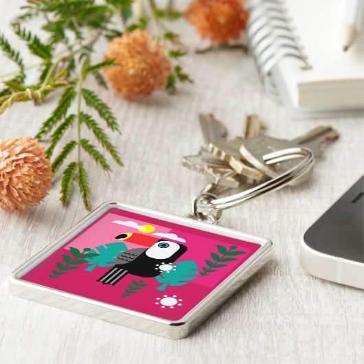 Tropischer Regenwald Toucan Schlüsselanhänger (Seite)