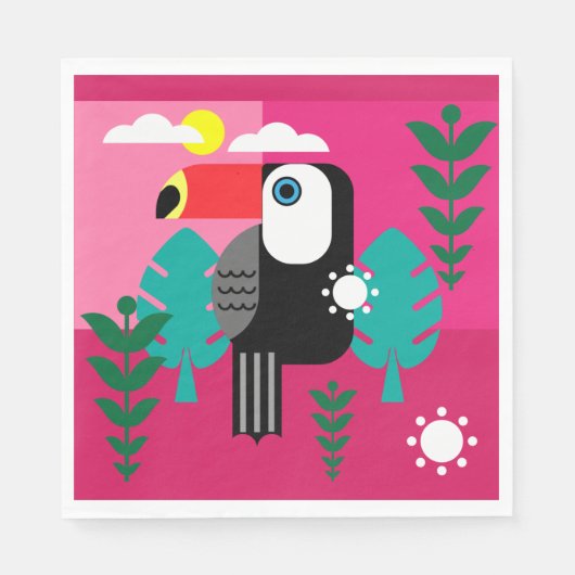 Tropischer Regenwald Toucan Serviette (Vorderseite)