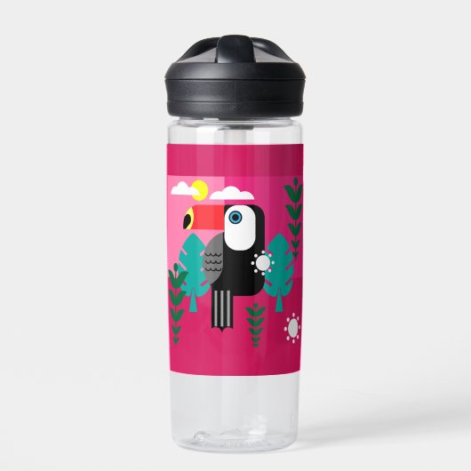 Tropischer Regenwald Toucan Trinkflasche (Vorderseite)