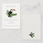 Tropischer Regenwald Toucan Windeln Raffle Babydus Begleitkarte (Vorne/Hinten)