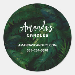 Tropischer Regenwaldblättergeschäft Runder Aufkleber