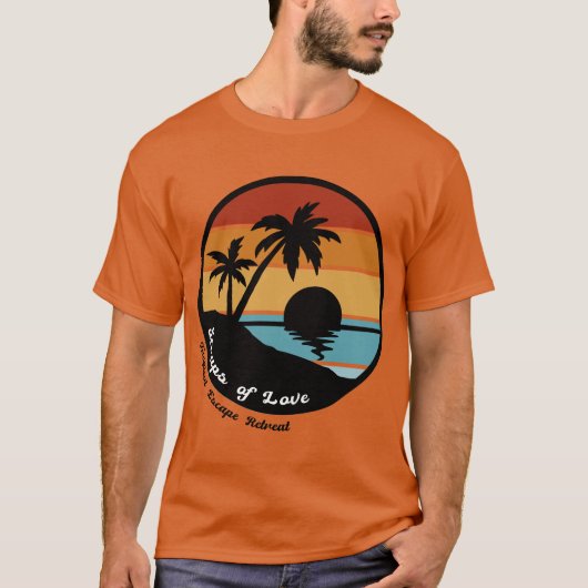 Tropischer Retreat-T - Shirt (mit Rückzugsname) (Vorderseite)