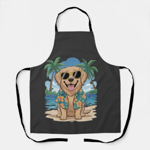 Tropischer Retriever � Golden Beach Vibes Hund Schürze