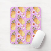 Tropischer Retro-Ananas-Druck auf lila Hintergrund Mousepad (Mit Mouse)