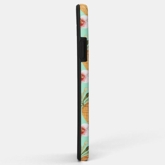 Tropischer Retrodruck auf Minzhintergrund Case-Mate iPhone Hülle (Hinten/Rechts)