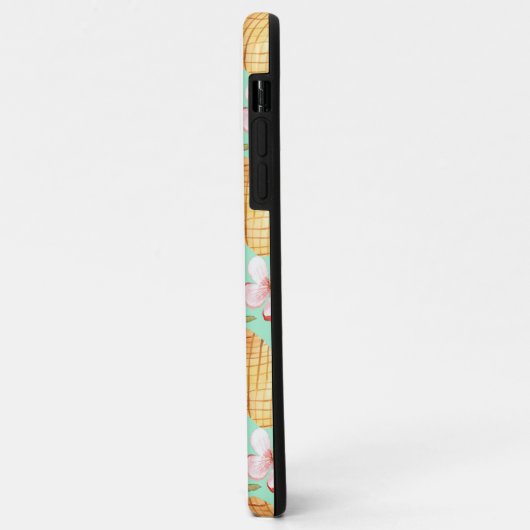 Tropischer Retrodruck auf Minzhintergrund Case-Mate iPhone Hülle (Hinten/Links)