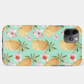 Tropischer Retrodruck auf Minzhintergrund Case-Mate iPhone Hülle (Rückseite (Horizontal))