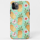 Tropischer Retrodruck auf Minzhintergrund Case-Mate iPhone Hülle (Rückseite)