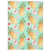 Tropischer Retrodruck auf Minzhintergrund Klemmbrett (Rückseite)