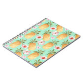 Tropischer Retrodruck auf Minzhintergrund Notizblock (Linke Seite)