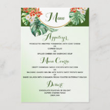 Tropischer Ring 4.5" x 6.25" Flachmenü-Karte