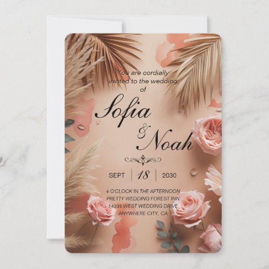 Tropischer Romanschlag Einladung (Vorderseite)