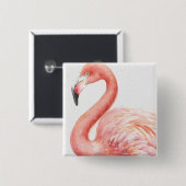 Tropischer | rosa Flamingo Button (Vorne & Hinten)
