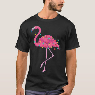 Tropischer Rosa Flamingo Hawaii Sommer Weihnachten T-Shirt