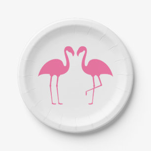 Tropischer Rosa-Flamingo-Hochzeit-Brautabschiedslu Pappteller