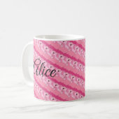 Tropischer Rosa-Flamingo-Kaffeebecher Kaffeetasse (Vorderseite Links)