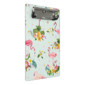 Tropischer rosa Flamingo und Blumenmuster-Schule Mini Klemmbrett (Schrägansicht)