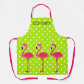 Tropischer rosa Flamingos auf Polka Docks Schürze (Vorderseite)
