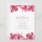 Tropischer Rosa Hibiskus Blumenhawaiianische Einla Einladung (Vorderseite)