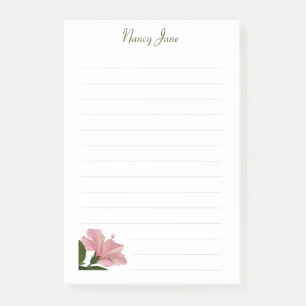 Tropischer rosa Hibiskus-Blumenphotographie Post-it Klebezettel
